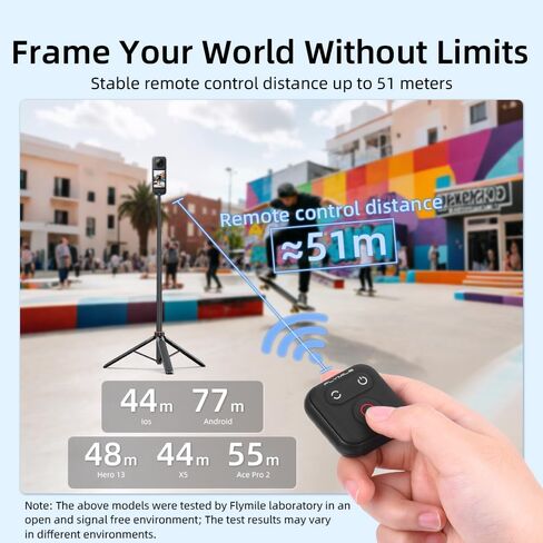 جهاز تحكم عن بعد بلوتوث لجهاز Insta360 ACE Pro 2 1 Go 3s Ultra X5 X4 X3، نطاق 51 متر مقاوم للماء متوافق مع GoPro Hero 13 12 11 10 9 8، DJ Osmo 360 Action 6 5 Pro 4 in Kuwait