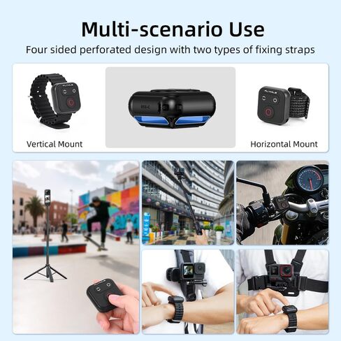 جهاز تحكم عن بعد بلوتوث لجهاز Insta360 ACE Pro 2 1 Go 3s Ultra X5 X4 X3، نطاق 51 متر مقاوم للماء متوافق مع GoPro Hero 13 12 11 10 9 8، DJ Osmo 360 Action 6 5 Pro 4 in Kuwait