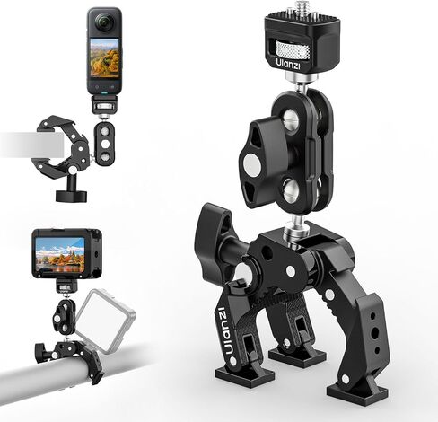 ULANZI CO78 Super Clamp Kit مع ذراع سحري، لكاميرا الحركة - 1/4 بوصة ودبابيس تحديد موقع ARRI + حامل حذاء بارد، 3 فك ورأس كروي مزدوج مصمم للتصوير المرن والمنخفض والعالي، سعة التحميل في حدود 1 كجم in Kuwait