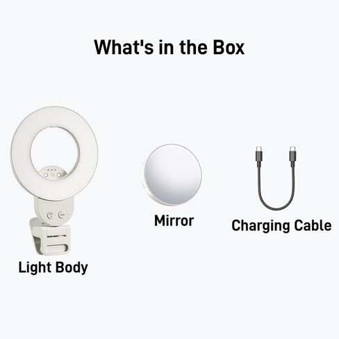 Godox LR30Bi LED Ring Video Light، ضوء ناعم ينبعث من الجانب مع مرآة مدمجة، 2800K-6500K ثنائي اللون، CRI 97+، USB-C، مكياج، هاتف بمشبك، دقة ألوان عالية لإنشاء المحتوى، صورة شخصية in Kuwait