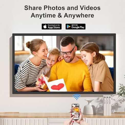 32-Inch 64GB Extra Large Digital-Picture-Frame - 1920x1080 IPS 1080P FHD WiFi Digital Photo Frame, Remote Control, Sync Smartphone Screen, Load Photos Videos from Phone via App Email, Gift for Mom Dad in Kuwait