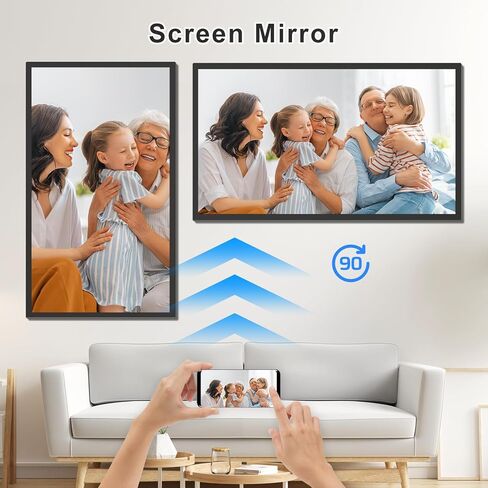 32-Inch 64GB Extra Large Digital-Picture-Frame - 1920x1080 IPS 1080P FHD WiFi Digital Photo Frame, Remote Control, Sync Smartphone Screen, Load Photos Videos from Phone via App Email, Gift for Mom Dad in Kuwait