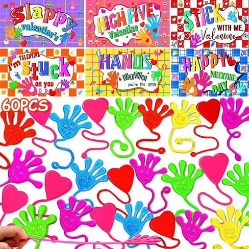 36 Pack Valentines Day Sticky Hands Gifts Valentine’s Greeting Cards for Kids School,Valentines Party Favors Classroom Exchange Valentines Goodie Bag Stuffers Class Prizes in Saudi Arabia