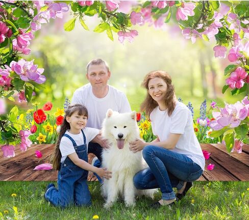 7x5ft Spring Backdrops for Photography Wooden Spring Photo Backdrop Flower Garden Theme Background Banner for Birthday Wedding Bridal Shower Party Decorations Banner 82x59 Inch （Polyester） in Saudi Arabia