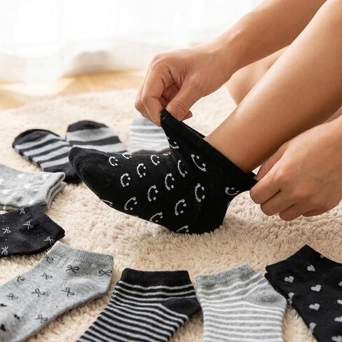 Baby Socks, 10 Pairs Toddler Socks 4t-5t Soft Cotton Ankle Infant Hosiery, Striped Heart Patterned Low Cut Boy Girl Stockings For Girls 3-7 Years Old Daily School Wear in Kuwait