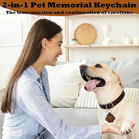 4 Pcs Dog Hair Keychain, Pet Paw Shaped Leather Keychain with Photo Slot, Cute Paw Memorial Keepsake Keyring for Pets Fur & Photo Collection, Pet Memorial Gifts for Dogs & Cats(B 4 pcs) in Saudi Arabia