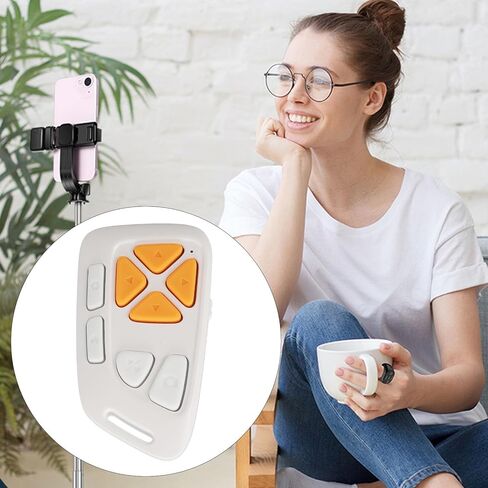 Camera Shutter Video Scrolling Clicker with Mute Key for Smartphones Tablets, Phone Remote Control, Remote Page Turner (White) in Saudi Arabia