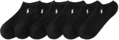 Polo Ralph Lauren Men's 6-Pack Polo 67 Athletic Low Cut Tab Sock, Black Assorted, 10-13 in Saudi Arabia