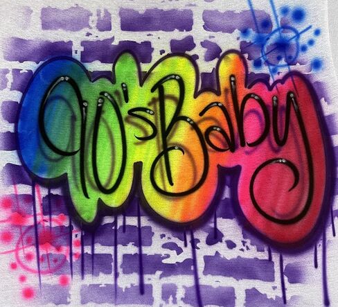 Airbrush Graffiti 90's Baby T Shirt in Kuwait