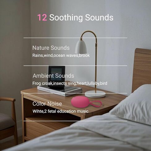 Jaroco Portable Baby Sound Machine [White Noise for Babies Kids Adults][Sleep Soother][12 Soothing Sounds] 15 Hours Battery Life, Registry Gift,Shower,Clips on Baby Stroller Rose in Saudi Arabia