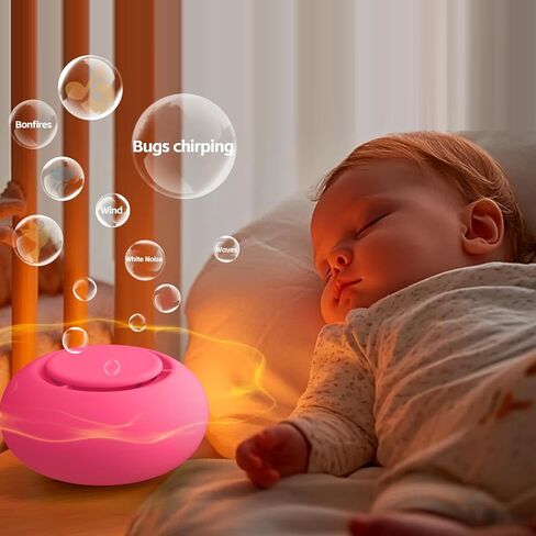 Jaroco Portable Baby Sound Machine [White Noise for Babies Kids Adults][Sleep Soother][12 Soothing Sounds] 15 Hours Battery Life, Registry Gift,Shower,Clips on Baby Stroller Rose in Saudi Arabia