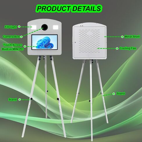 Photo Booth Machine with 15.6" Interactive Touch Screen,Retractable Vintage DSLR Mirror Photo Booth with Flight Case for Events Parties Wedding Rental (Machine+Camera+Printer) in Saudi Arabia