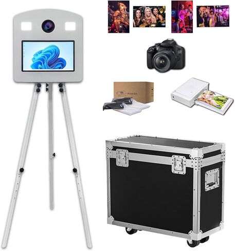 Mirror Photo Booth with 15.6" Interactive Touch Screen,Retractable Vintage DSLR Mirror Photo Booth with Flight Case,Built-in Mini PC for Events Parties Wedding Rental (Photo Booth Machine) in Saudi Arabia