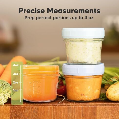 Keababies 3-Pack Waterproof Baby Bibs for Eating and 12-Pack Baby Food Glass Containers - Lightweight Baby Bib with Food Catcher - 4 oz Leak-Proof, Microwavable, Baby Food Storage Container in Kuwait
