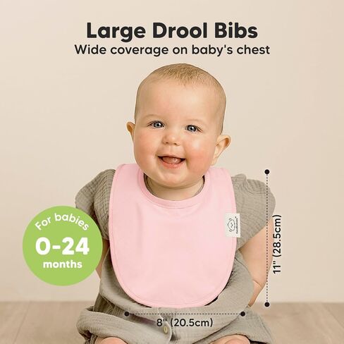 KeaBabies 8-Pack Organic Baby Bibs for Girls & Boys and 5-Pack Organic Burp Cloths for Baby Boys and Girls - Teething Baby Bibs for Boy, Girl, Ultra Absorbent Burping Cloth, Burp Clothes in Kuwait
