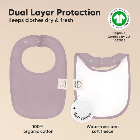 KeaBabies 8-Pack Organic Baby Bibs for Girls & Boys and 5-Pack Organic Burp Cloths for Baby Boys and Girls - Teething Baby Bibs for Boy, Girl, Ultra Absorbent Burping Cloth, Burp Clothes in Kuwait