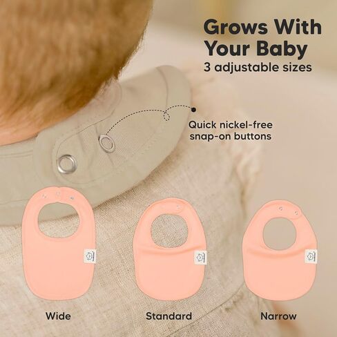 KeaBabies 8-Pack Organic Baby Bibs for Girls & Boys and 5-Pack Organic Burp Cloths for Baby Boys and Girls - Teething Baby Bibs for Boy, Girl, Ultra Absorbent Burping Cloth, Burp Clothes in Kuwait