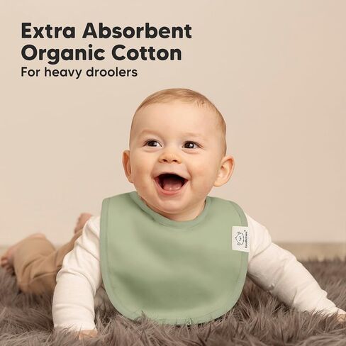 KeaBabies 8-Pack Organic Baby Bibs for Girls & Boys and 5-Pack Organic Burp Cloths for Baby Boys and Girls - Teething Baby Bibs for Boy, Girl, Ultra Absorbent Burping Cloth, Burp Clothes in Kuwait