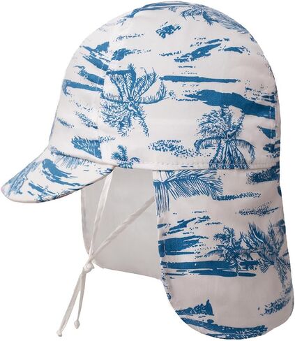 Baby Boys Girls Sun Hat 100% Cotton Flap Hat,Toddler Kids Hats with Neck Protection,Summer Essentials for Baby in Kuwait
