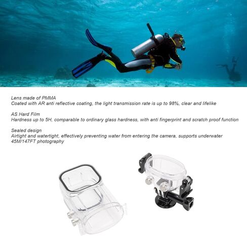 X3 Dive Case, 147FT/45M Underwater Housing with 98% Transparency Lens, 1/4" Mount Interface for Diving Surfing Skiing in Kuwait