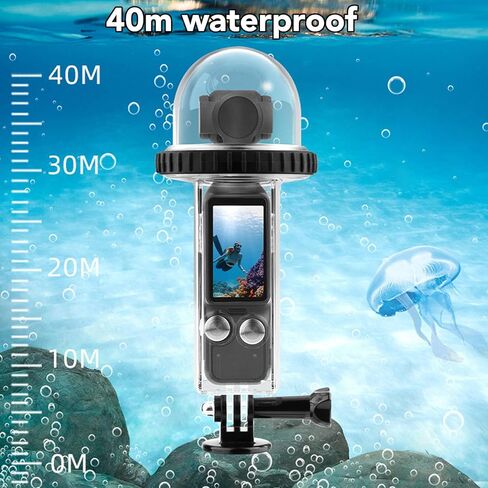 جراب Fabater بطول 40 مترًا لكاميرا OSMO 3Action، غطاء غوص واقٍ بواجهة مزدوجة مع وسادات مضادة للضباب، للتصوير الفوتوغرافي تحت الماء والغوص وركوب الأمواج in Kuwait