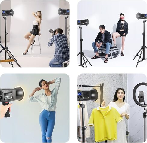 60W LED Video Light, PULUZ 2500K-6500K Dual Color Temp, 13000Lux CRI 95+ COB Fill Light with 10000mAh Rechargeable Battery & 8 Effects for Vlogging/Live Stream/Outdoor Shooting in Kuwait