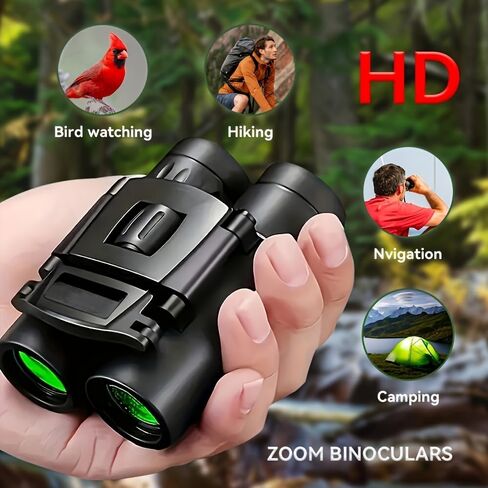 1pc 10x25 HD Compact Binoculars for Adults, High Powered Portable Folding Telescope, for Birdwatching Hiking Hunting Travel Outdoor Adventures, Gift for Enthusiasts in Kuwait