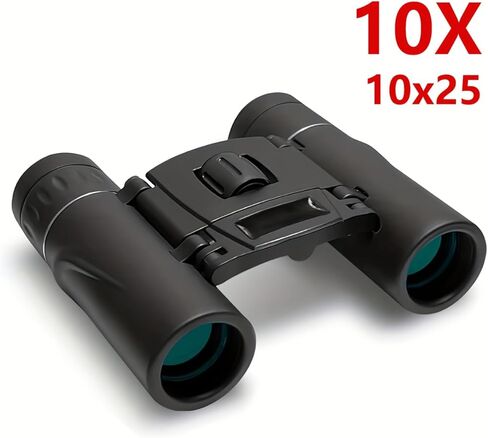 1pc 10x25 HD Compact Binoculars for Adults, High Powered Portable Folding Telescope, for Birdwatching Hiking Hunting Travel Outdoor Adventures, Gift for Enthusiasts in Kuwait