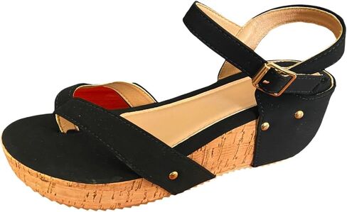 Summer Sandals For Women 2025 Clip Toe Wedge Platform Sandals Comfortable Trendy Boho Walking Sandals For Vacation in Kuwait