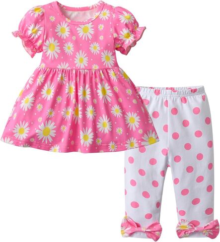 Newborn Baby Girl Clothes Infant Short Sleeve T Shirt Top Summer Toddler Outfits Pant Sets in Saudi Arabia