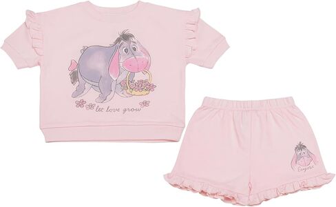 Magic Threadz Disney Clothes Baby Girls 2-Piece Short Set with Tee & Short - Minnie, Pooh, Stitch & Dalmatians Sizes (12M-3T) in Kuwait
