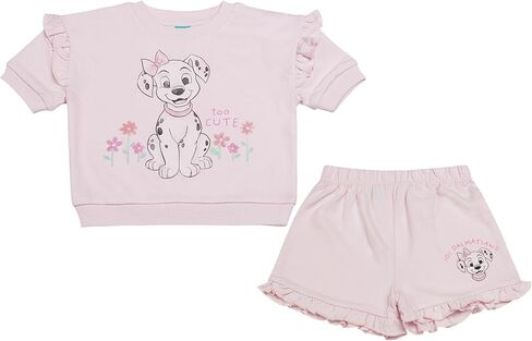 Magic Threadz Disney Clothes Baby Girls 2-Piece Short Set with Tee & Short - Minnie, Pooh, Stitch & Dalmatians Sizes (12M-3T) in Saudi Arabia