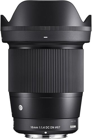 Sigma 16mm f/1.4 Contemporary DC DN Prime APS-C Sensor Multilayer Coating Hybrid AF Lens (Sony E) Bundle with Software Suite and Memory Card (3 Items) in Kuwait