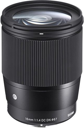 Sigma 16mm f/1.4 Contemporary DC DN Prime APS-C Sensor Multilayer Coating Hybrid AF Lens (Sony E) Bundle with Software Suite and Memory Card (3 Items) in Kuwait