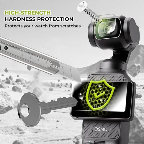 2+2 Pack DJI Osmo Pocket 3 Screen Protector and Lens Protector with Auto-Alignment Frame, Featuring Easy-Install Frame, HD Anti-Glare Tempered Glass Touch Sensitive Kit in Kuwait
