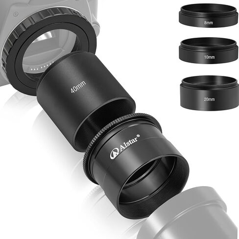 Alstar T2 Mount Adapter M42 to 2 Inch for All Nikon SLR/DSLR Cameras - Bundle with - T2-Extension Tube Kit in Kuwait