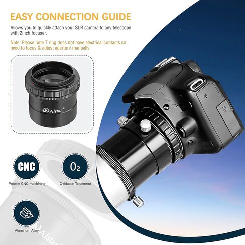 محول تركيب Alstar T2 M42 إلى 2 بوصة لجميع كاميرات Nikon SLR/DSLR - حزمة مع - مجموعة أنبوب تمديد 2 بوصة/M48 in Kuwait