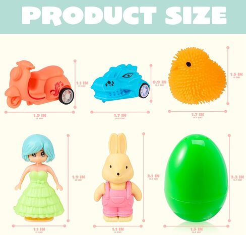 JOYIN 60 PCS Prefilled Pastel Eggs with Assorted Toys, Stuffed Toys for Easter Egg Hunt, Kids Basket Stuffer Filler, Party Favor Decoration Supply, Classroom Prize, Easter Toys Bulk in Saudi Arabia