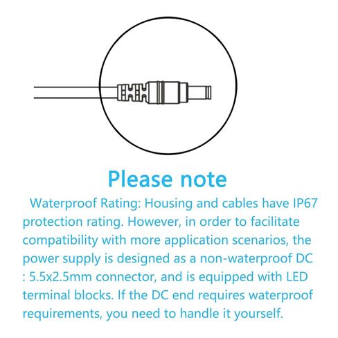 12V 3A IP67 Waterproof Power Adapter 12V 36W Dual-Cable Desktop Power Supply UL Certified Suitable for LED Strip Lights, Security Surveillance Cameras in Kuwait
