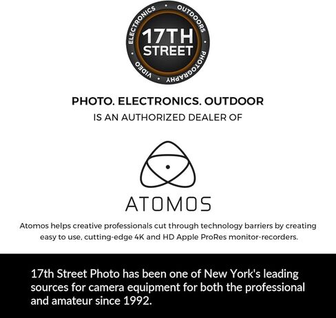 Atomos Ninja RAW Monitor/Recorder with Camera Control for HDMI & Mirrorless Cameras, 5-inch HDR Resolution with Power Battery, Charger & Aluminum Alloy 1/4" Camera Hot Shoe Mount (2 Pack), Bundle Kit in Kuwait