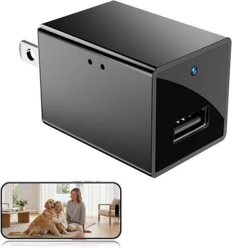 1080p HD USB Charger Camera with App Control & Motion Detection,Wireless WiFi Security Camera Phone Charger with Night Vision,Loop Recording for Office,Home,Shop,Garage,Nanny Cam Easy to Use ﻿ in Kuwait