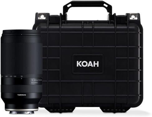 عدسة تامرون 70-300 ملم F/4.5-6.3 Di III RXD لمجموعة كاميرات سوني ذات الإطار الكامل وAPS-C مع حافظة صلبة مقاومة للطقس (عنصران) in Kuwait