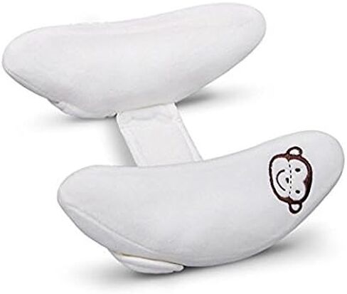 مسند رأس ودعم للرقبة للأطفال قابل للتعديل من إنشانت، وسادة سفر على شكل موزة، أفضل مسند رأس لمقعد السيارة، كرسي يدفع باليدين، أبيض in Kuwait