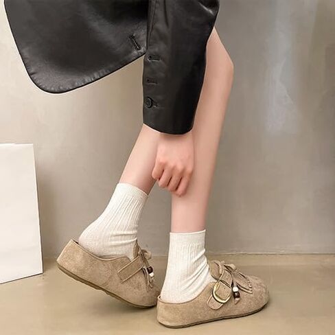 Women's Suede Tassel Moccasin Mules with Beaded Casual Comfortable Round Toe Slip On Bohemian Flat Clogs for Daily Work Anti-Slip Walking Slides in Saudi Arabia