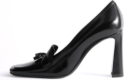 Lutalica W Women's Square Toe Tassel Loafers Chunky Block Heel Pumps Vintage Business Dress Shoes Closed Toe Comfort Heels for Office Daily Wear in Kuwait