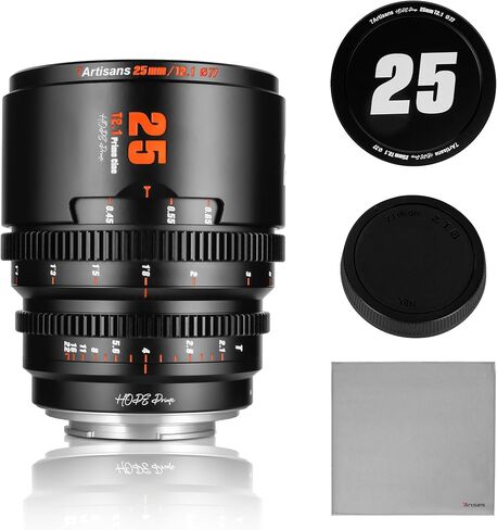 7artisans 25 مم T2.1 إطار عدسة سينما احترافية S35 متوافق مع Fuji X-Mount، لـ FUJIFILM X-S20/X-T5/X-H2/X-T4/X-H2S/X-T3/X-S10 (أسود) in Kuwait