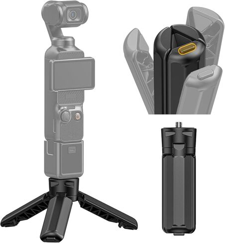 لـ DJI Osmo Pocket 4 3 Mini Tripod & Grip، مقبض ثلاثي القوائم مفتوح بنقرة واحدة مع برغي 1/4 بوصة لـ DJI Osmo Pocket 3/4 Action 6 5pro 4 Nano/Insta 360 X5 مقبض حامل سطح المكتب التلقائي in Kuwait
