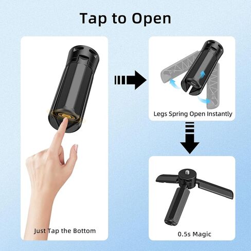 لـ DJI Osmo Pocket 4 3 Mini Tripod & Grip، مقبض ثلاثي القوائم مفتوح بنقرة واحدة مع برغي 1/4 بوصة لـ DJI Osmo Pocket 3/4 Action 6 5pro 4 Nano/Insta 360 X5 مقبض حامل سطح المكتب التلقائي in Kuwait