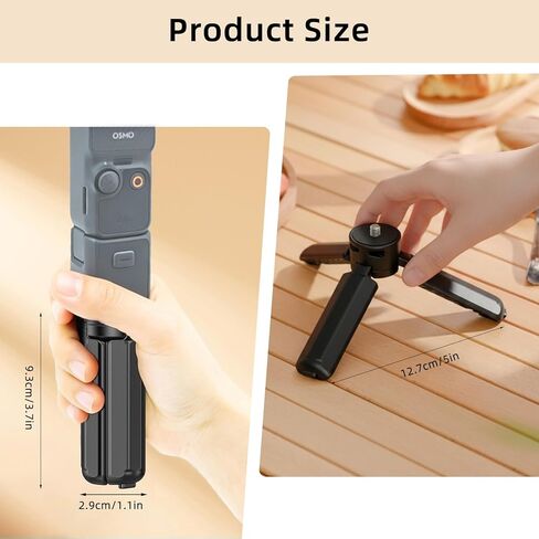 لـ DJI Osmo Pocket 4 3 Mini Tripod & Grip، مقبض ثلاثي القوائم مفتوح بنقرة واحدة مع برغي 1/4 بوصة لـ DJI Osmo Pocket 3/4 Action 6 5pro 4 Nano/Insta 360 X5 مقبض حامل سطح المكتب التلقائي in Kuwait