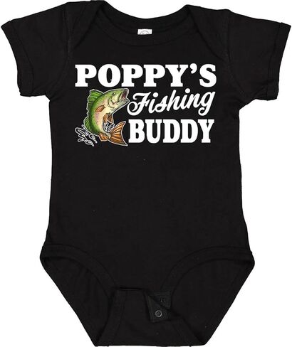 Inktastic Poppy's Fishing Buddy مع بدلة أطفال بنص أبيض in Kuwait